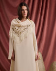 Fringed Embellished Shawl Kaftan