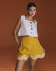 Scallop Hem Shorts