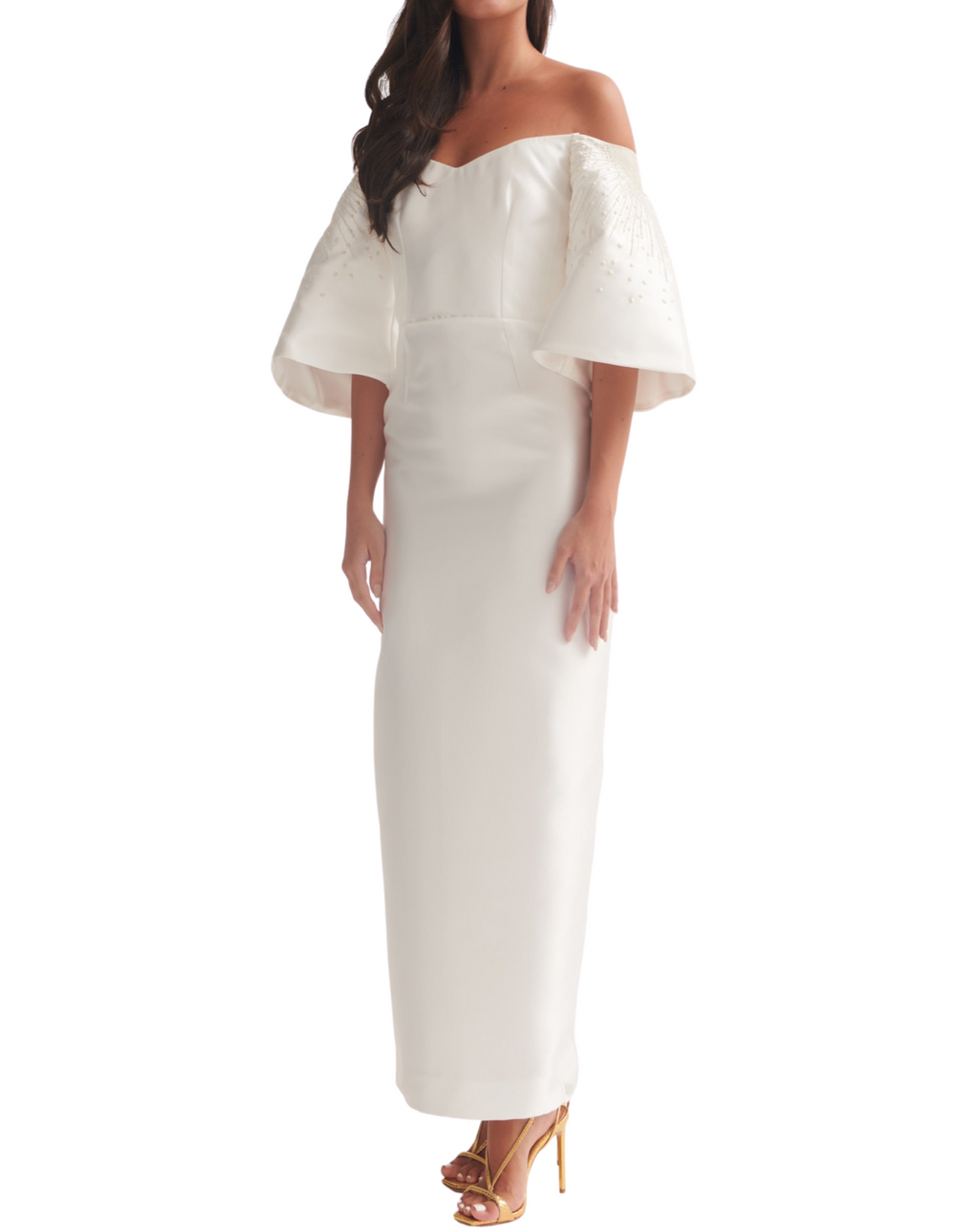 White Off-Shoulder Dress – Razan Alazzouni