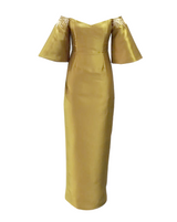 Gold Off-Shoulder Dress